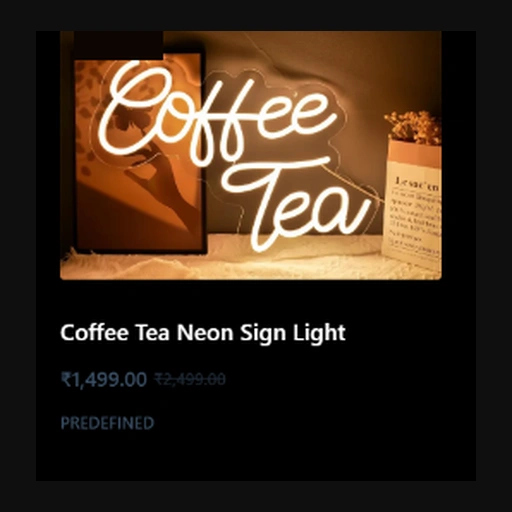 Coffee Tea Neon Sign Light