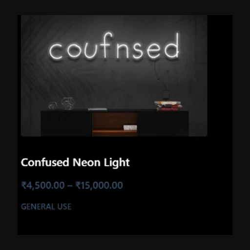 Confused Scrambled Text Neon Sign