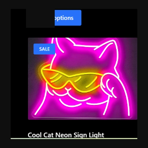 Cool Cat Shades Neon Sign