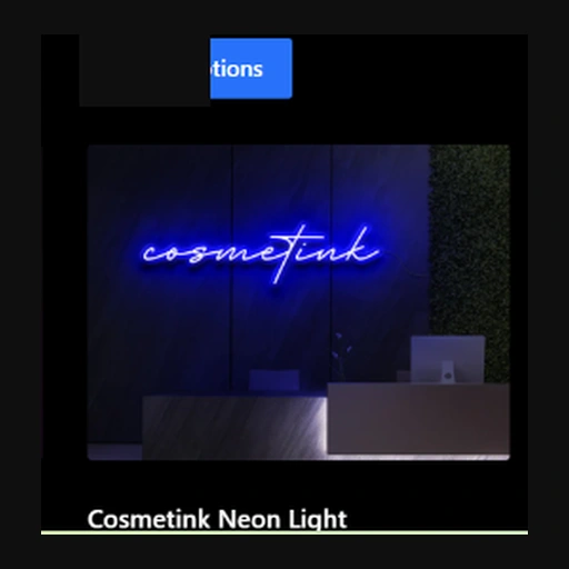 Cosmetink Salon Script Neon Sign