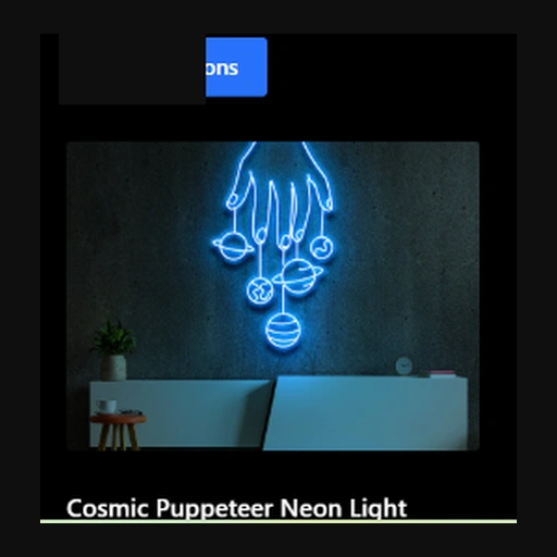 Cosmic Planet Puppeteer Neon Sign