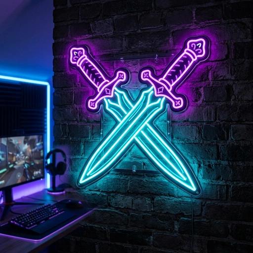 Dagger Blades Neon Sign