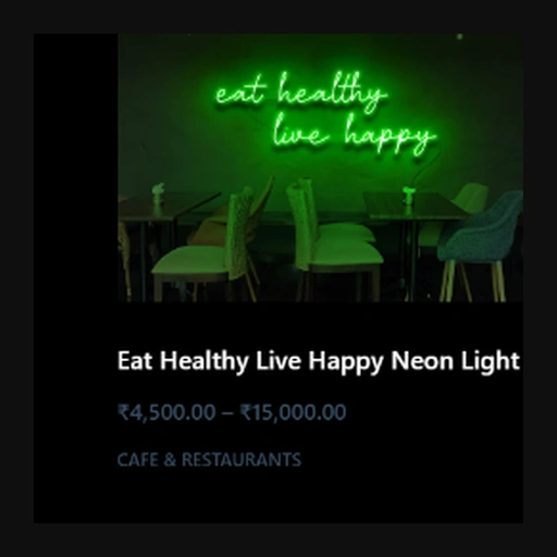 Eat Healthy Live Happy Neon Sign