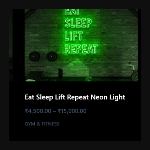 Eat Sleep Lift Repeat Neon Sign