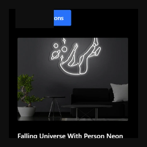 Blue Space Explorer Neon Sign