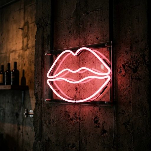 Lips Accent Glow Neon Sign