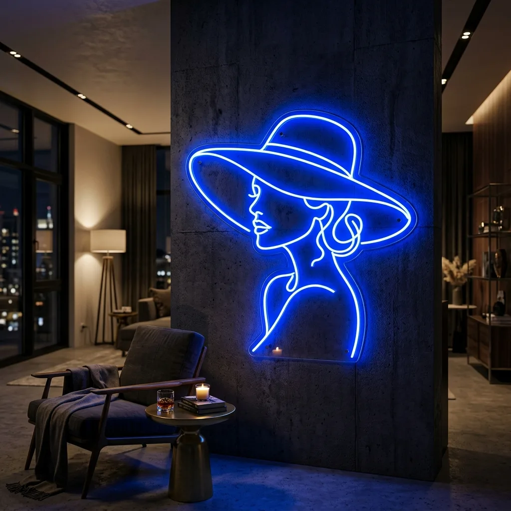 Abstract Lady Silhouette Neon Sign