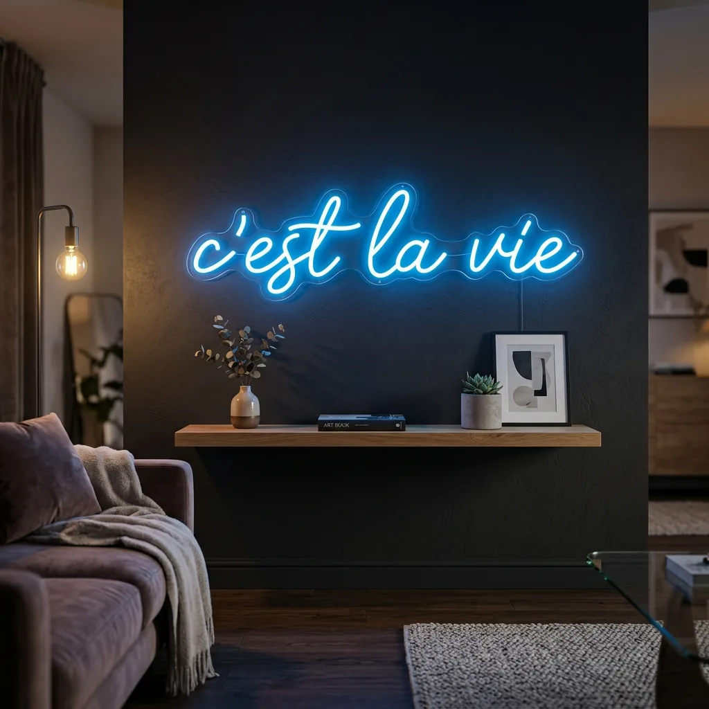 Blue C'est La Vie Neon Sign
