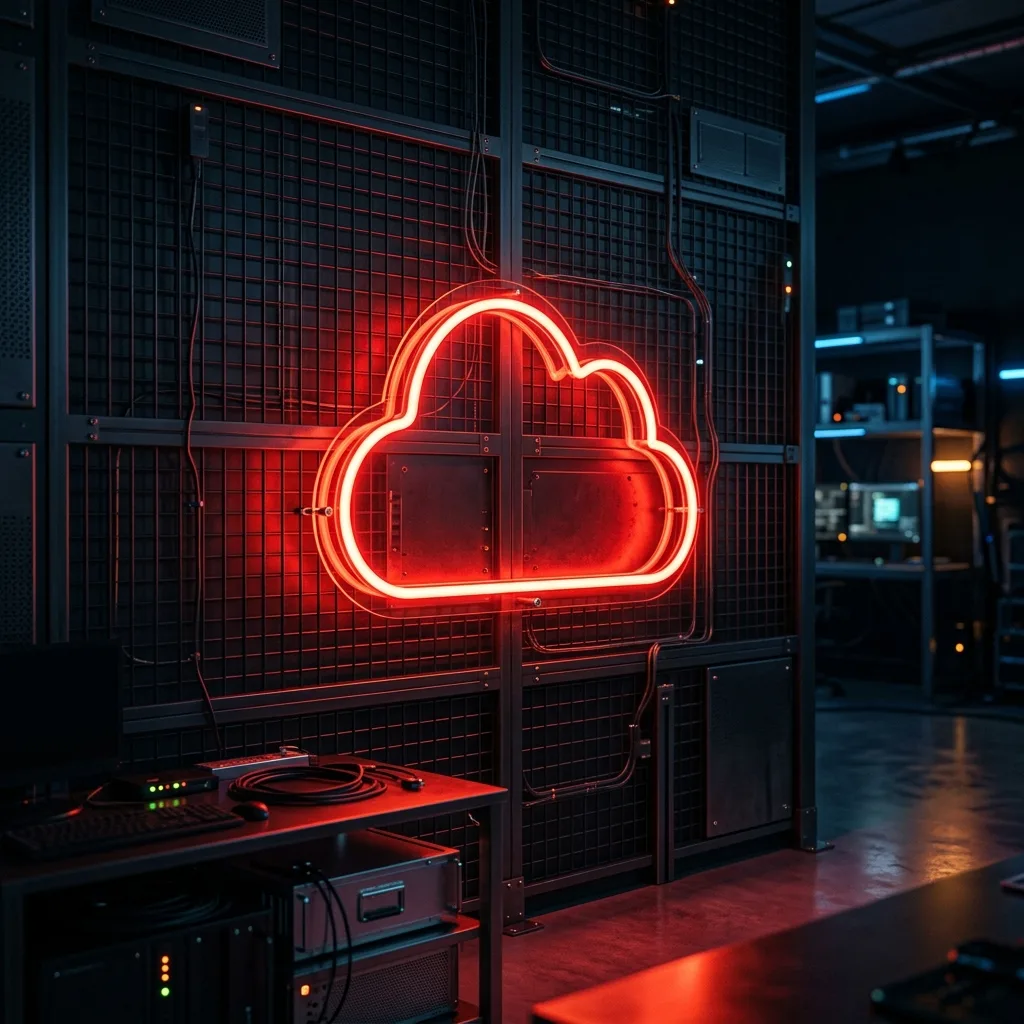 Vibrant Red Cloud Neon Sign