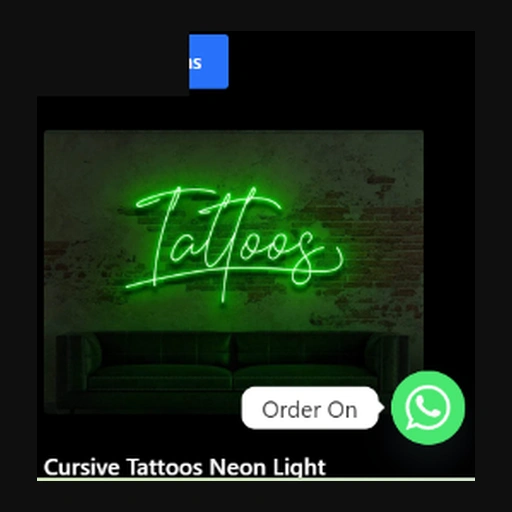 Cursive Tattoos Studio Neon Sign